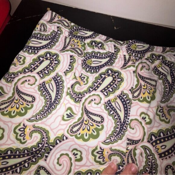 Boden Women’s 14 Shorts Paisley Green Blue Pink Multicolor Design Pockets Boho - Picture 3 of 7